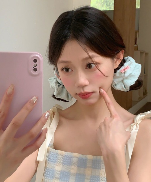 almo(アルモ)の「【456917】パステルスターシュシュ(RO)(シュシュ・レディース・ブルー/イエロー/ピンク/グリーン・FREE)」の7枚目の写真