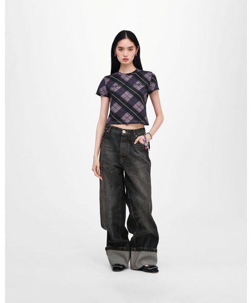 MARC JACOBS（マークジェイコブス）の「RUNWAY PLAID LOGO BABY TEE/プレイド ロゴ ベイビー ティー（Tシャツ/カットソー・レディース・パープル系その他・L/M/S/XS）」の3枚目の写真