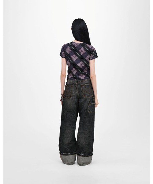 MARC JACOBS（マークジェイコブス）の「RUNWAY PLAID LOGO BABY TEE/プレイド ロゴ ベイビー ティー（Tシャツ/カットソー・レディース・パープル系その他・L/M/S/XS）」の4枚目の写真