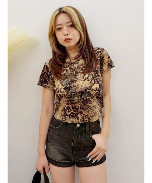 EVRIS(エヴリス)の「シアーベロアアニマルトップス(Tシャツ/カットソー・レディース・ブラック/ブラウン・FREE)」の18枚目の写真