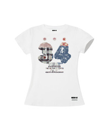 3.4 セミクロップ半袖Tシャツ [ホワイト]