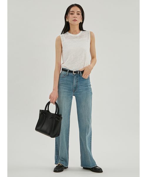 Mila Owen（ミラオーウェン）の「レースアンサンブルノースリニットプルオーバー（Tシャツ/カットソー・レディース・ブラック/ベージュ/ホワイト・F）」の10枚目の写真