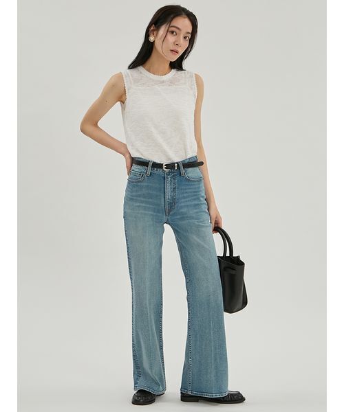 Mila Owen（ミラオーウェン）の「レースアンサンブルノースリニットプルオーバー（Tシャツ/カットソー・レディース・ブラック/ベージュ/ホワイト・F）」の11枚目の写真