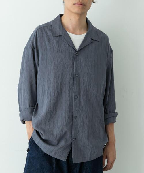 URBAN RESEARCH Sonny Label(アーバンリサーチサニーレーベル)の「レーヨン混ストライプオープンカラーシャツ(シャツ/ブラウス・メンズ・ブルー/グレー/ブラウン系その他・MEDIUM/LARGE)」の3枚目の写真
