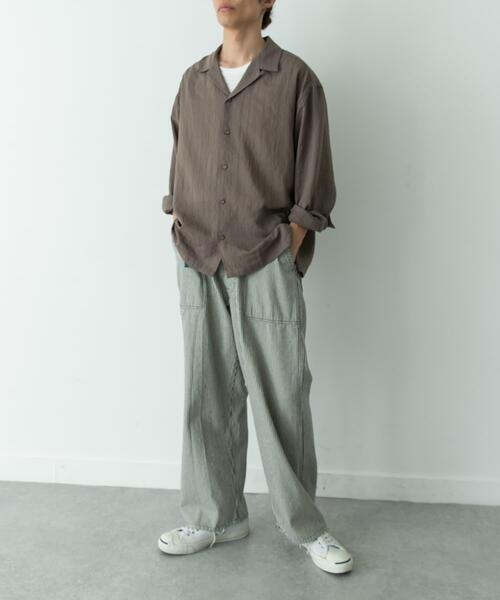 URBAN RESEARCH Sonny Label(アーバンリサーチサニーレーベル)の「レーヨン混ストライプオープンカラーシャツ(シャツ/ブラウス・メンズ・ブルー/グレー/ブラウン系その他・MEDIUM/LARGE)」の8枚目の写真