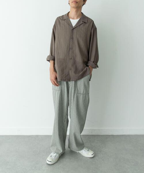 URBAN RESEARCH Sonny Label(アーバンリサーチサニーレーベル)の「レーヨン混ストライプオープンカラーシャツ(シャツ/ブラウス・メンズ・ブルー/グレー/ブラウン系その他・MEDIUM/LARGE)」の9枚目の写真