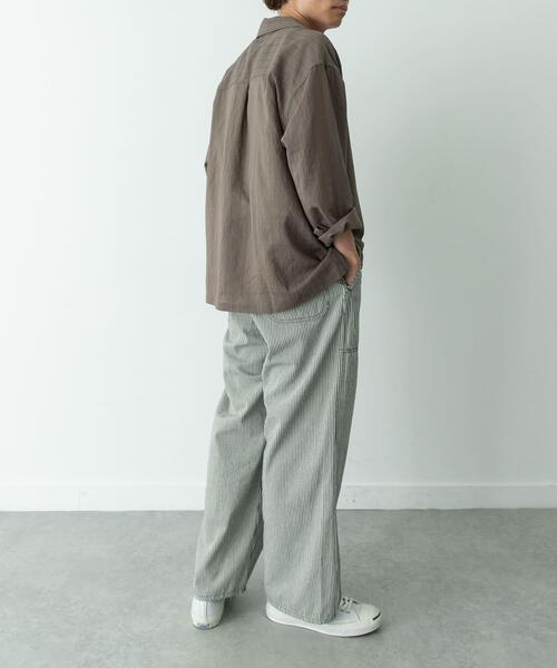 URBAN RESEARCH Sonny Label(アーバンリサーチサニーレーベル)の「レーヨン混ストライプオープンカラーシャツ(シャツ/ブラウス・メンズ・ブルー/グレー/ブラウン系その他・MEDIUM/LARGE)」の10枚目の写真
