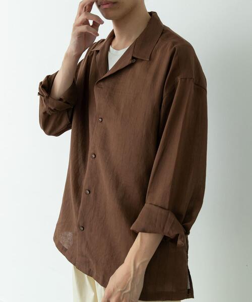 URBAN RESEARCH Sonny Label(アーバンリサーチサニーレーベル)の「レーヨン混ストライプオープンカラーシャツ(シャツ/ブラウス・メンズ・ブルー/グレー/ブラウン系その他・MEDIUM/LARGE)」の20枚目の写真