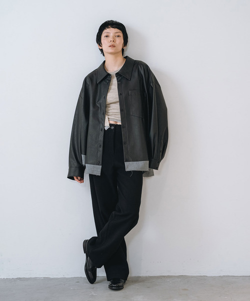 muller of yoshiokubo(ミュラーオブヨシオクボ)の「muller of yoshiokubo ミュラーオブヨシオクボ / CRINKLE JERSEY GATHER TOP クリンクルジャージーギャザートップス / MLF26105(Tシャツ/カットソー・レディース・ベージュ/ブラック/レッド・38/36)」の10枚目の写真