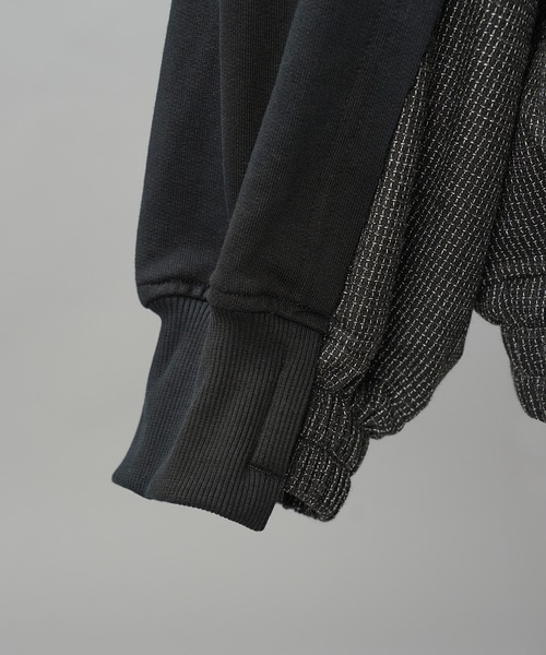 MAISON SPECIAL(メゾンスペシャル)の「《UNISEX》異素材ドッキングプライムオーバージップパーカー/Mixed Materials Docking Prime-Over Zip Hoodie【MAISON SPECIAL/メゾンスペシャル】(パーカー・メンズ・ブラック・2/1/0)」の16枚目の写真