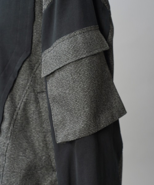 MAISON SPECIAL(メゾンスペシャル)の「《UNISEX》異素材ドッキングプライムオーバージップパーカー/Mixed Materials Docking Prime-Over Zip Hoodie【MAISON SPECIAL/メゾンスペシャル】(パーカー・メンズ・ブラック・2/1/0)」の12枚目の写真