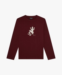メンズ アイコニック プリント 長袖 Tシャツ "Lezard"