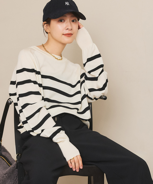 Spick & Span(スピックアンドスパン)の「《新色有り / 追加》ウォッシャブルラグランスリーブプルオーバー(ニット/セーター・レディース・レッド/チャコールグレー/その他2/アイボリー・FREE)」の4枚目の写真