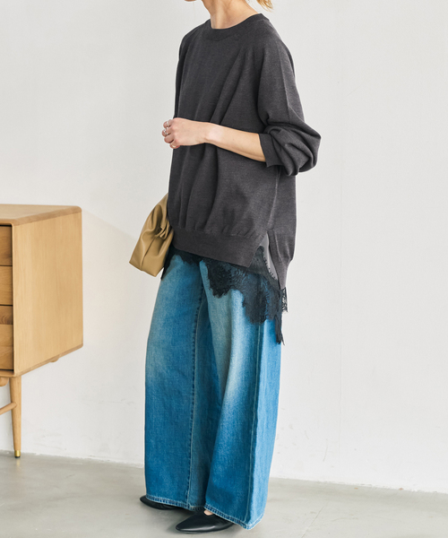 Spick & Span(スピックアンドスパン)の「《新色有り / 追加》ウォッシャブルラグランスリーブプルオーバー(ニット/セーター・レディース・レッド/チャコールグレー/その他2/アイボリー・FREE)」の12枚目の写真