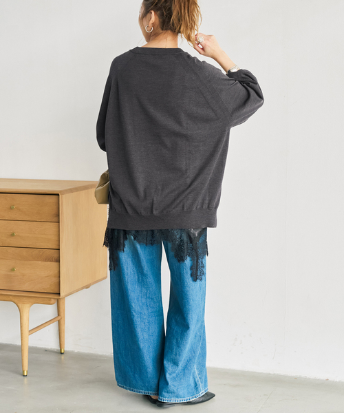 Spick & Span(スピックアンドスパン)の「《新色有り / 追加》ウォッシャブルラグランスリーブプルオーバー(ニット/セーター・レディース・レッド/チャコールグレー/その他2/アイボリー・FREE)」の13枚目の写真