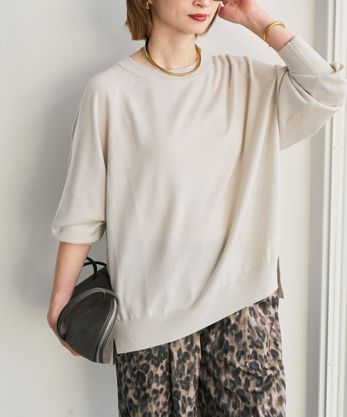 Spick & Span(スピックアンドスパン)の「《新色有り / 追加》ウォッシャブルラグランスリーブプルオーバー(ニット/セーター・レディース・レッド/チャコールグレー/その他2/アイボリー・FREE)」の15枚目の写真