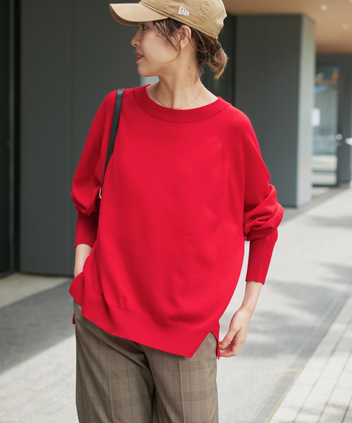 Spick & Span(スピックアンドスパン)の「《新色有り / 追加》ウォッシャブルラグランスリーブプルオーバー(ニット/セーター・レディース・レッド/チャコールグレー/その他2/アイボリー・FREE)」の19枚目の写真