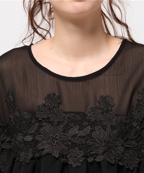 mystic（ミスティック）の「【mystic】レースギャザーブラウス（シャツ/ブラウス・レディース・オフホワイト/ベージュ/ブラック・1）」の7枚目の写真