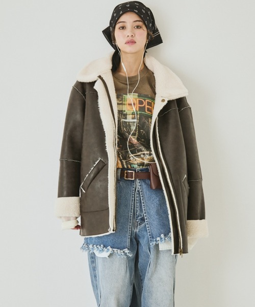 MIRROR STOKE(ミラーストーク)の「【ZOZO限定】MM OPEN LAYERED T-SHIRT/ミラーメモリーオープンレイヤードティーシャツ(Tシャツ/カットソー・レディース・グレー/モカ・MEDIUM)」の5枚目の写真
