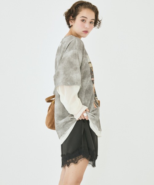 MIRROR STOKE(ミラーストーク)の「【ZOZO限定】MM OPEN LAYERED T-SHIRT/ミラーメモリーオープンレイヤードティーシャツ(Tシャツ/カットソー・レディース・グレー/モカ・MEDIUM)」の12枚目の写真