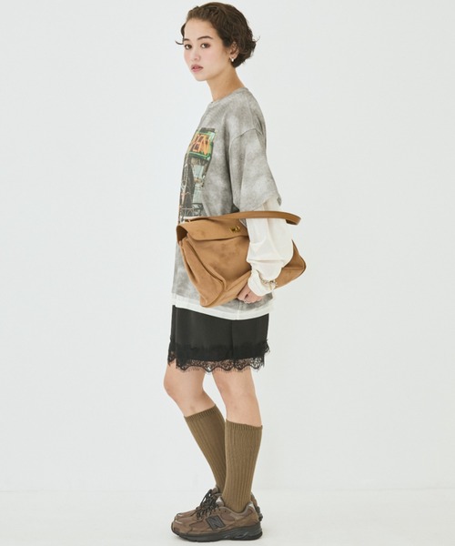 MIRROR STOKE(ミラーストーク)の「【ZOZO限定】MM OPEN LAYERED T-SHIRT/ミラーメモリーオープンレイヤードティーシャツ(Tシャツ/カットソー・レディース・グレー/モカ・MEDIUM)」の19枚目の写真