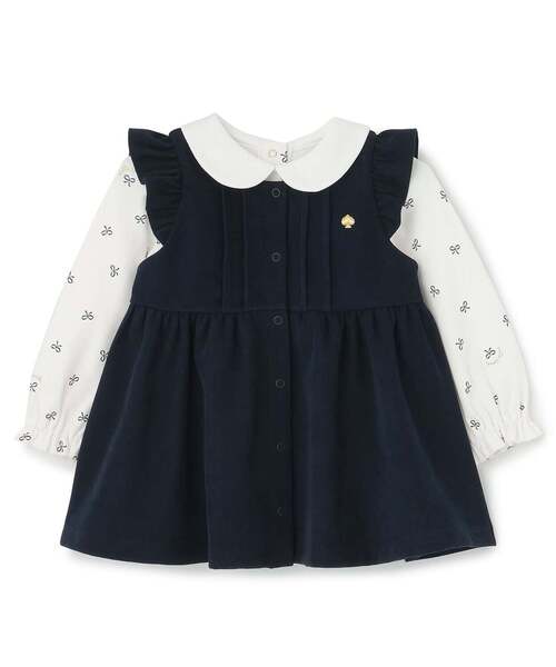 kate spade new york kids(ケイトスペードニューヨーク)の「ジャンパースカート&ボウカットソーセット(ワンピース・キッズ・ネイビー・80cm)」の1枚目の写真