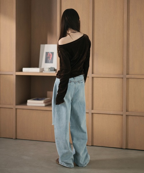 LAULEN(ローレン)の「damaged wide denim pants /ダメージワイドデニムパンツ(デニムパンツ・レディース・ブルー・M/S)」の9枚目の写真
