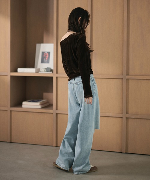 LAULEN(ローレン)の「damaged wide denim pants /ダメージワイドデニムパンツ(デニムパンツ・レディース・ブルー・M/S)」の10枚目の写真