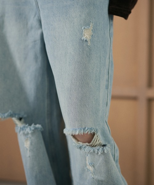 LAULEN(ローレン)の「damaged wide denim pants /ダメージワイドデニムパンツ(デニムパンツ・レディース・ブルー・M/S)」の16枚目の写真