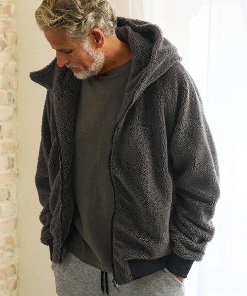 Maison code 13(メゾンコードサーティーン)の「mpa4199- Boa Asymmetric Zip Hoodie ジップパーカー(M26W-05)(パーカー・メンズ・ブラック/チャコール・S/M/L)」の3枚目の写真