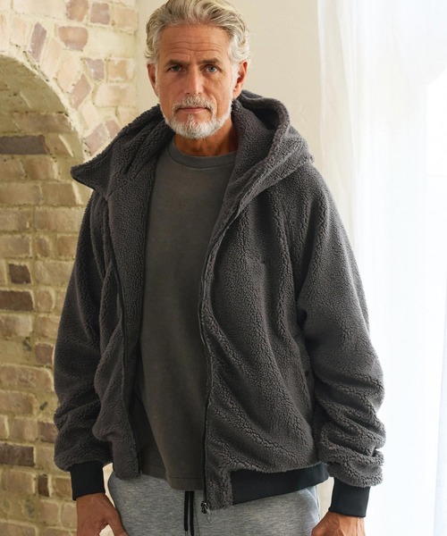 Maison code 13(メゾンコードサーティーン)の「mpa4199- Boa Asymmetric Zip Hoodie ジップパーカー(M26W-05)(パーカー・メンズ・ブラック/チャコール・S/M/L)」の5枚目の写真