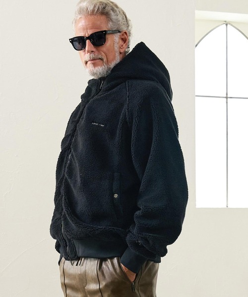 Maison code 13(メゾンコードサーティーン)の「mpa4199- Boa Asymmetric Zip Hoodie ジップパーカー(M26W-05)(パーカー・メンズ・ブラック/チャコール・S/M/L)」の9枚目の写真