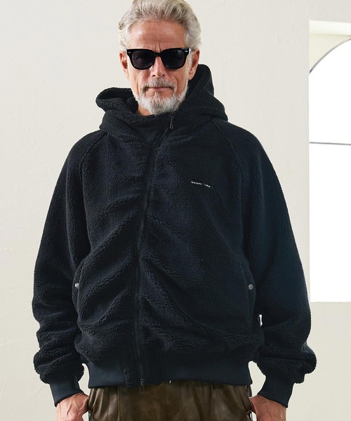 Maison code 13(メゾンコードサーティーン)の「mpa4199- Boa Asymmetric Zip Hoodie ジップパーカー(M26W-05)(パーカー・メンズ・ブラック/チャコール・S/M/L)」の10枚目の写真