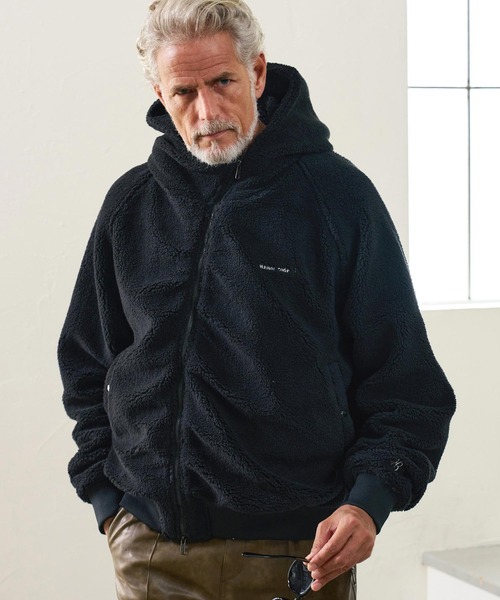 Maison code 13(メゾンコードサーティーン)の「mpa4199- Boa Asymmetric Zip Hoodie ジップパーカー(M26W-05)(パーカー・メンズ・ブラック/チャコール・S/M/L)」の11枚目の写真