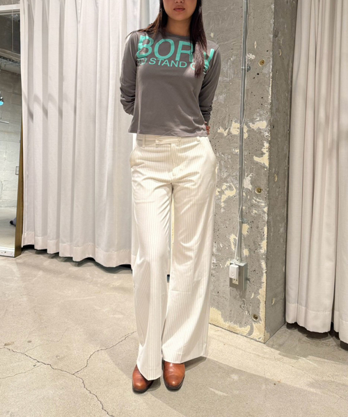 Oriens JOURNAL STANDARD(オリエンス ジャーナルスタンダード)の「BORN ロゴロングスリーブ(Tシャツ/カットソー・レディース・グリーン/グレー・FREE)」の4枚目の写真