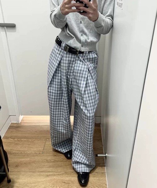 Ressaca(レサーカ)の「チェック柄クロスタックワイドパンツ(その他パンツ・メンズ・ブルー/ブラック・L/M)」の14枚目の写真