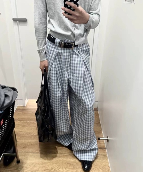 Ressaca(レサーカ)の「チェック柄クロスタックワイドパンツ(その他パンツ・メンズ・ブルー/ブラック・L/M)」の15枚目の写真