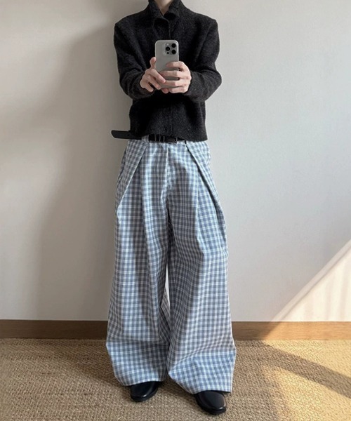 Ressaca(レサーカ)の「チェック柄クロスタックワイドパンツ(その他パンツ・メンズ・ブルー/ブラック・L/M)」の18枚目の写真