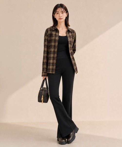 by LEGNA(バイレグナ)の「オーバーサイズチェックシャツ(シャツ/ブラウス・レディース・イエロー/ブルー/レッド/ダークブルー/ブラック/グリーン・FREE)」の7枚目の写真