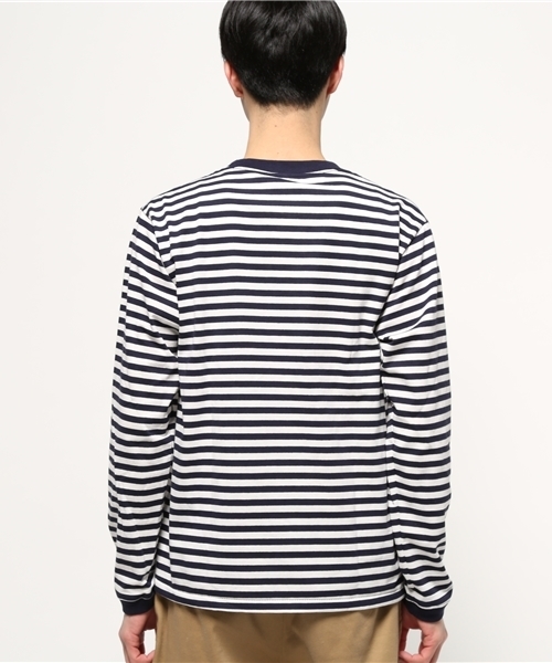 Velva Sheen（ベルバシーン）の「【Velva Sheen】ベルバシーン NARROWボーダー長袖Ｔシャツ（Tシャツ/カットソー・メンズ・オートミール/ホワイト・SMALL/MEDIUM/LARGE）」の4枚目の写真