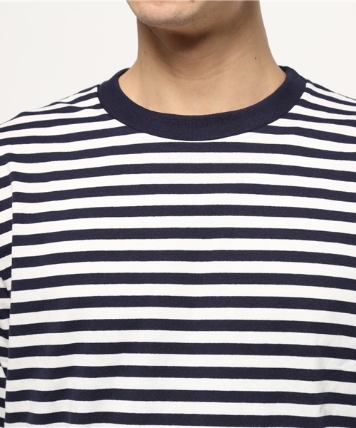 Velva Sheen（ベルバシーン）の「【Velva Sheen】ベルバシーン NARROWボーダー長袖Ｔシャツ（Tシャツ/カットソー・メンズ・オートミール/ホワイト・SMALL/MEDIUM/LARGE）」の5枚目の写真