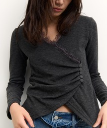 DRWCYS（ドロシーズ）の「ウォームタッチレースカシュクールトップス（Tシャツ/カットソー）」