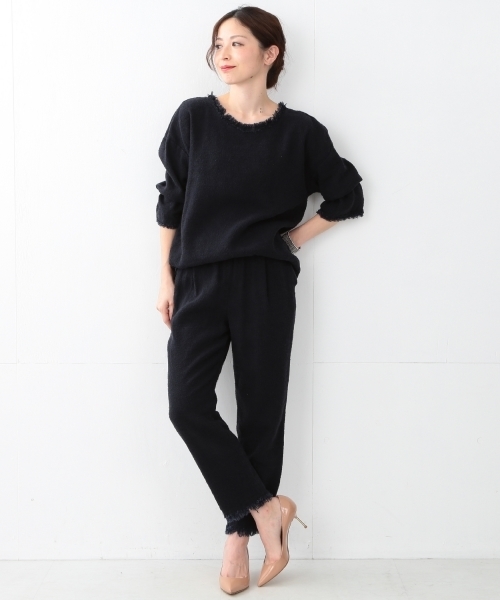 Demi-Luxe BEAMS（デミルクス ビームス）の「Demi-Luxe BEAMS / リネンシルク フリンジプルオーバー（シャツ/ブラウス・レディース・オフホワイト/ブラック・36/38）」の7枚目の写真