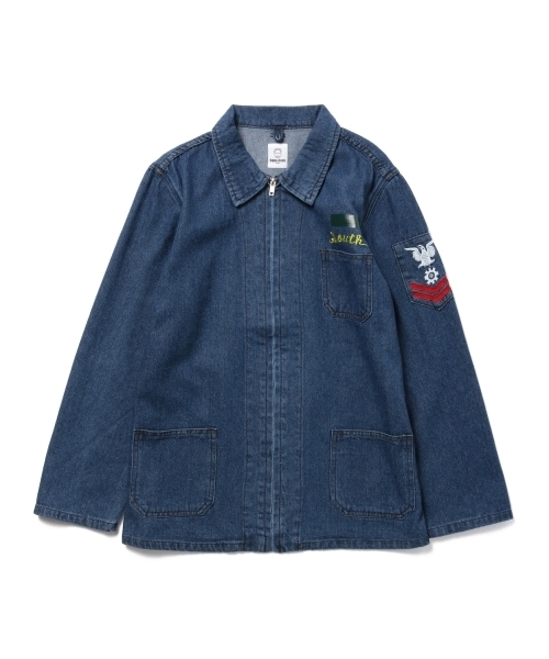 Ray BEAMS（レイビームス）の「TOGA ODDS&ENDS / プリントデニム ジャケット（ブルゾン・レディース・ネイビー・ONE SIZE）」の2枚目の写真