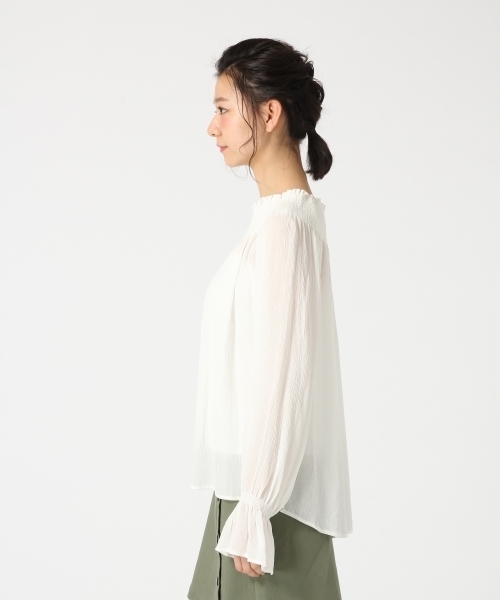 LOWRYS FARM（ローリーズファーム）の「ヨウリュウシャーリングブラウス　747802 （シャツ/ブラウス・レディース・オフホワイト/グリーン/ピンク/ブラック・LARGE/MEDIUM）」の9枚目の写真