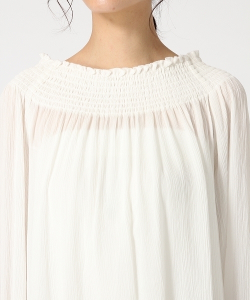 LOWRYS FARM（ローリーズファーム）の「ヨウリュウシャーリングブラウス　747802 （シャツ/ブラウス・レディース・オフホワイト/グリーン/ピンク/ブラック・LARGE/MEDIUM）」の7枚目の写真