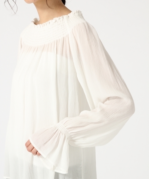 LOWRYS FARM（ローリーズファーム）の「ヨウリュウシャーリングブラウス　747802 （シャツ/ブラウス・レディース・オフホワイト/グリーン/ピンク/ブラック・LARGE/MEDIUM）」の6枚目の写真