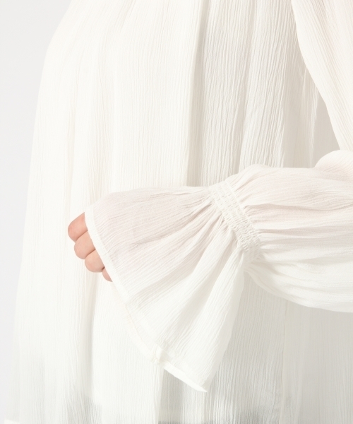 LOWRYS FARM（ローリーズファーム）の「ヨウリュウシャーリングブラウス　747802 （シャツ/ブラウス・レディース・オフホワイト/グリーン/ピンク/ブラック・LARGE/MEDIUM）」の5枚目の写真