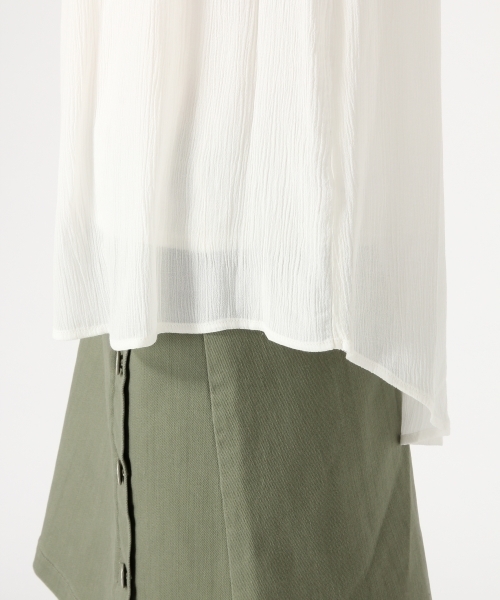 LOWRYS FARM（ローリーズファーム）の「ヨウリュウシャーリングブラウス　747802 （シャツ/ブラウス・レディース・オフホワイト/グリーン/ピンク/ブラック・LARGE/MEDIUM）」の14枚目の写真