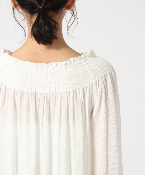 LOWRYS FARM（ローリーズファーム）の「ヨウリュウシャーリングブラウス　747802 （シャツ/ブラウス・レディース・オフホワイト/グリーン/ピンク/ブラック・LARGE/MEDIUM）」の13枚目の写真